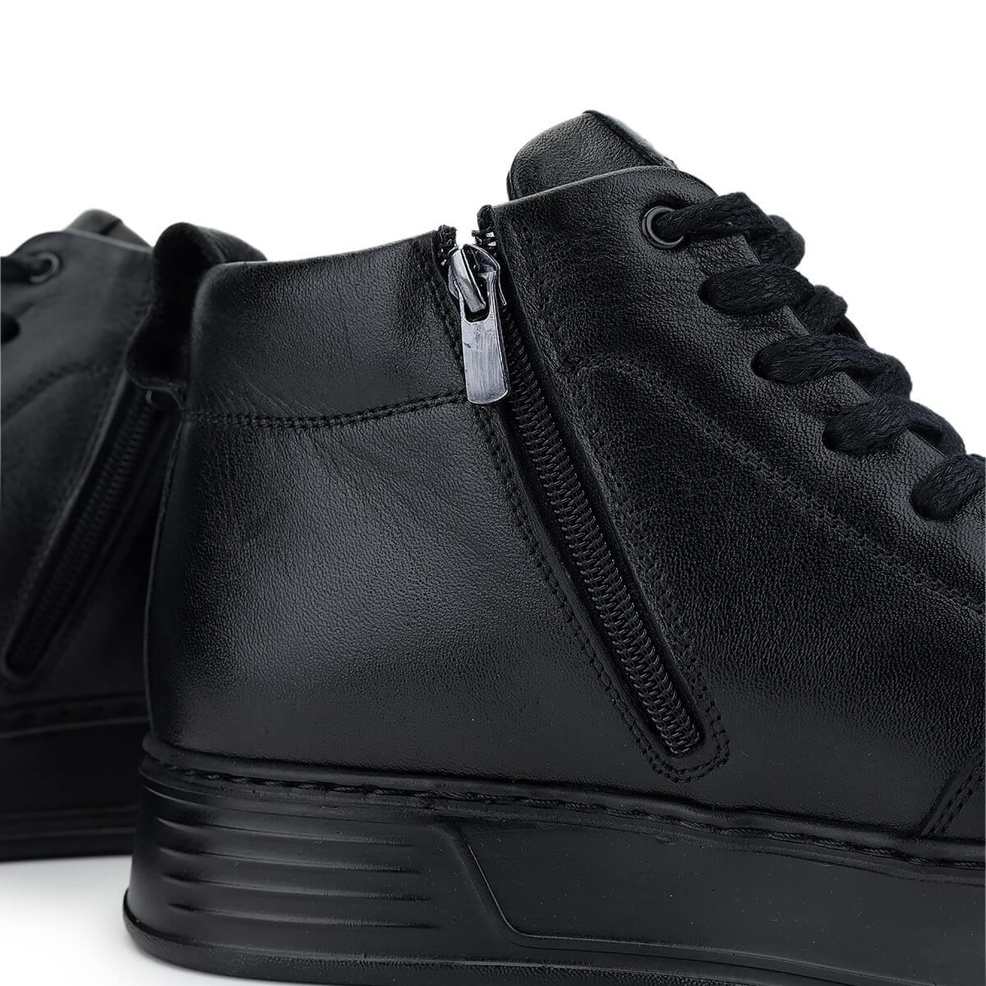 Tamer Tanca Erkek Hakiki Deri Siyah Deri Casual Bot