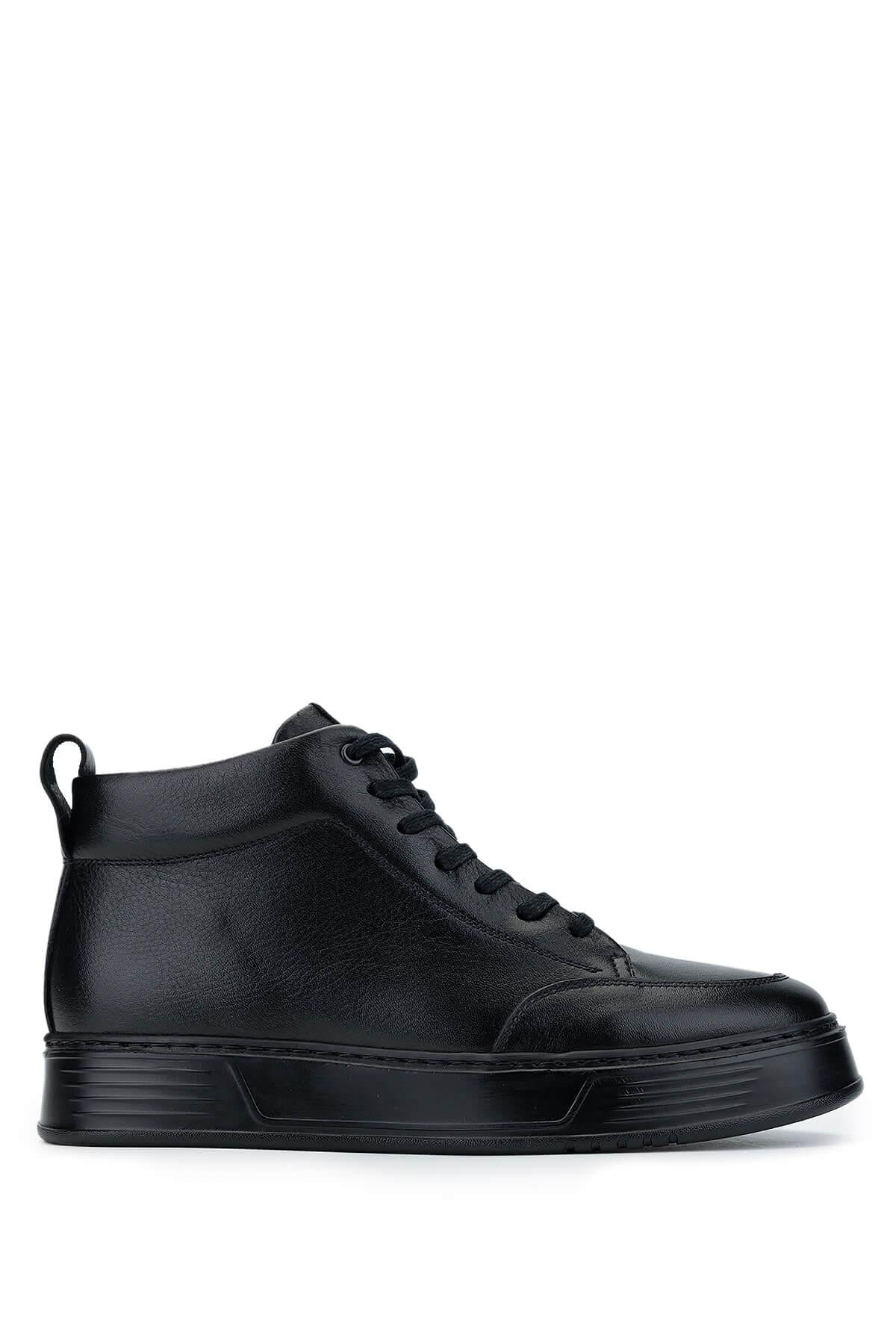  Tamer Tanca Erkek Hakiki Deri Siyah Deri Casual Bot