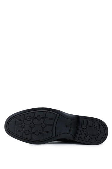  Tamer Tanca Erkek Hakiki Deri Siyah Floter Casual Bot