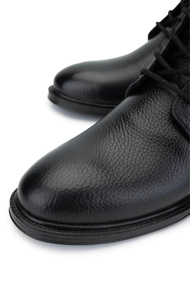  Tamer Tanca Erkek Hakiki Deri Siyah Floter Casual Bot