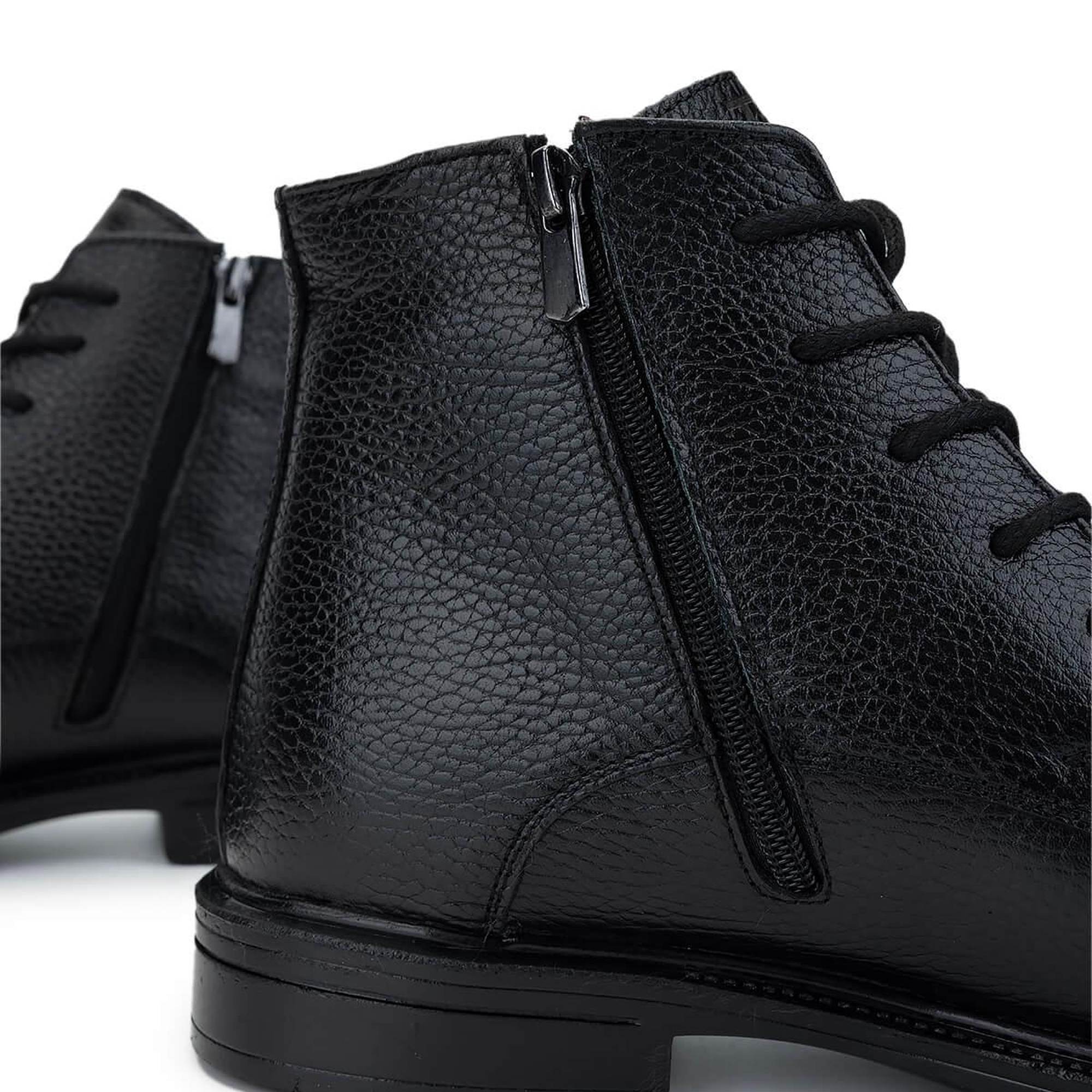 Tamer Tanca Erkek Hakiki Deri Siyah Floter Casual Bot