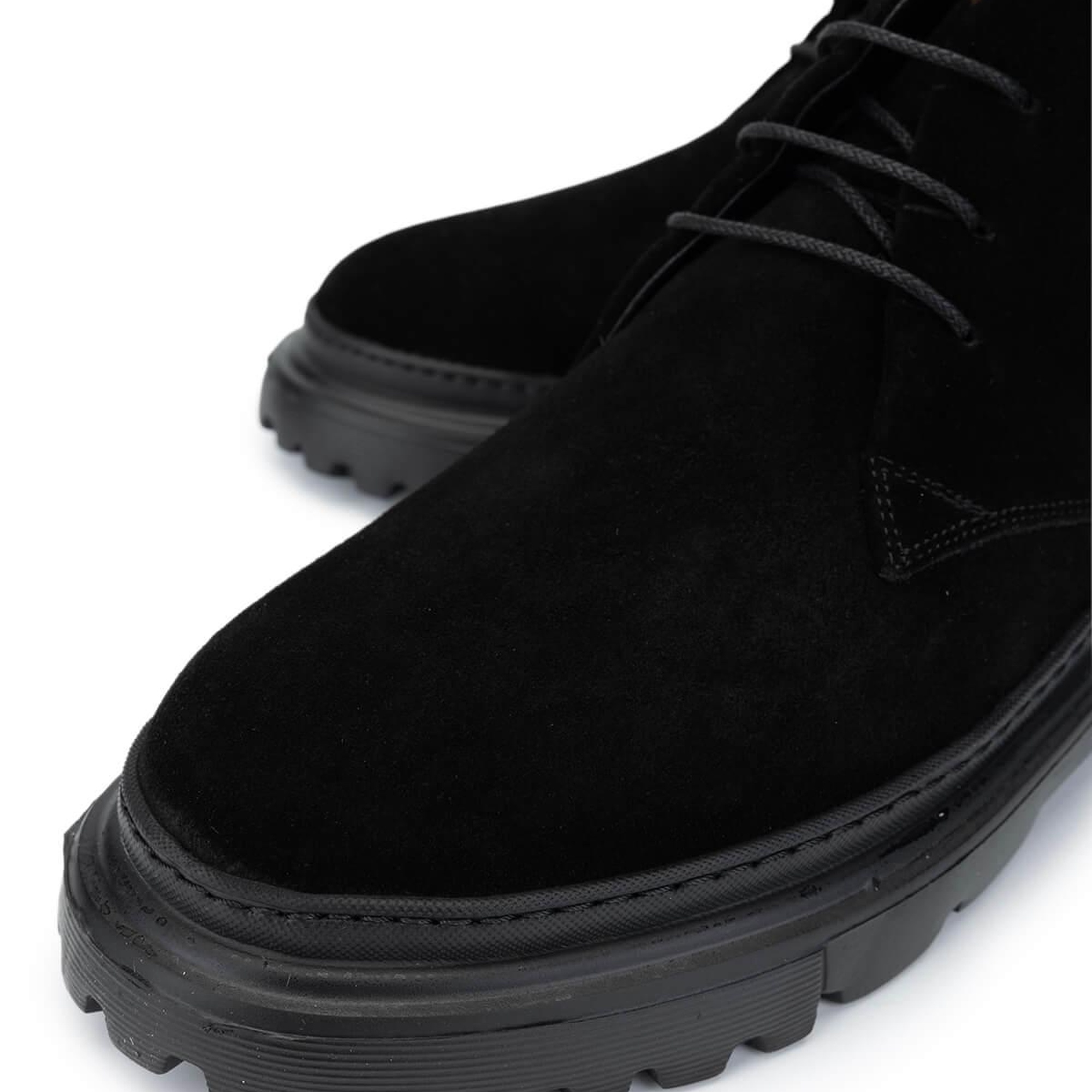 Tamer Tanca Erkek Hakiki Deri Siyah Süet Casual Bot