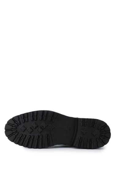  Tamer Tanca Erkek Hakiki Deri Siyah Floter Casual Bot