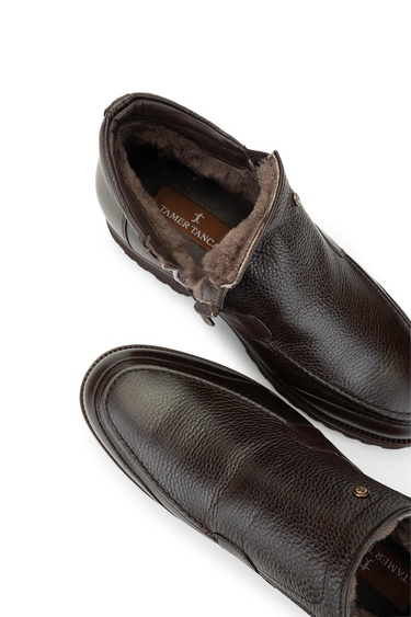  Tamer Tanca Erkek Hakiki Deri Kahverengi Casual Bot