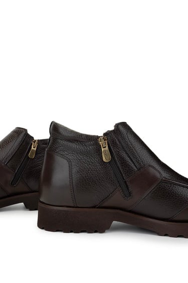  Tamer Tanca Erkek Hakiki Deri Kahverengi Casual Bot