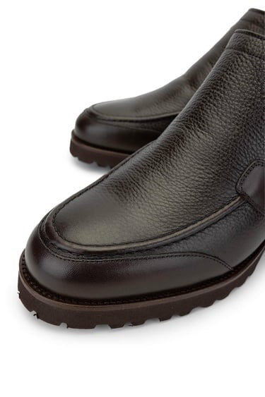  Tamer Tanca Erkek Hakiki Deri Kahverengi Casual Bot