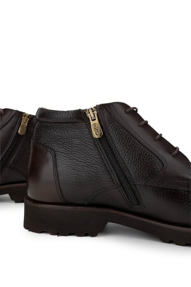  Tamer Tanca Erkek Hakiki Deri Kahverengi Casual Bot