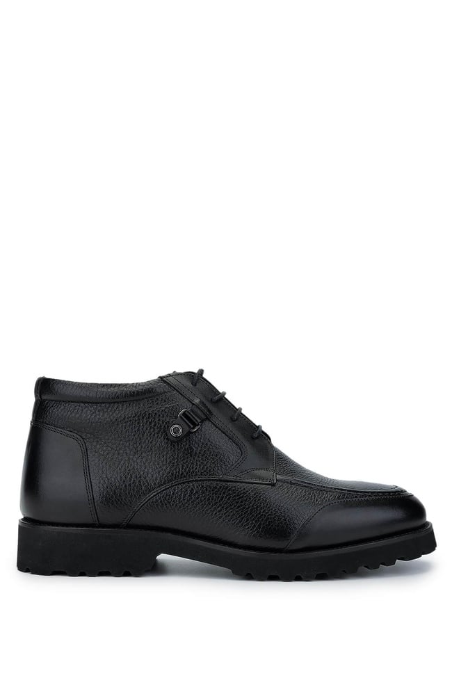  Tamer Tanca Erkek Hakiki Deri Siyah Floter Casual Bot