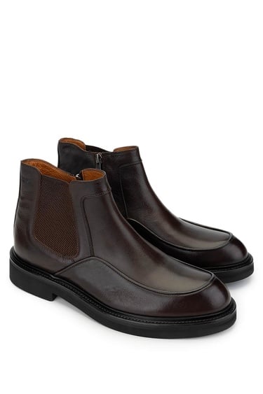  Tamer Tanca Erkek Hakiki Deri Kahverengi Casual Bot