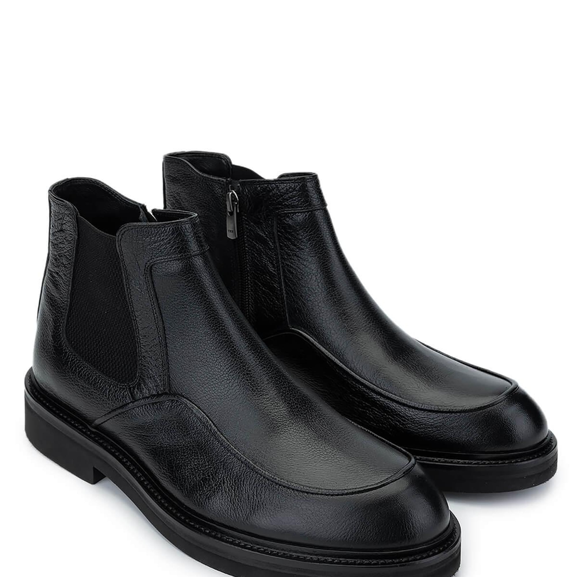 Tamer Tanca Erkek Hakiki Deri Siyah Deri Casual Bot