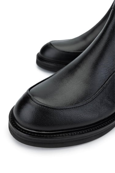  Tamer Tanca Erkek Hakiki Deri Siyah Deri Casual Bot