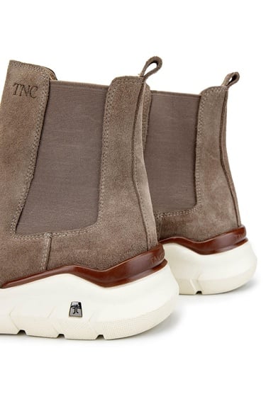  Tamer Tanca Erkek Hakiki Deri Bej Süet Casual Bot