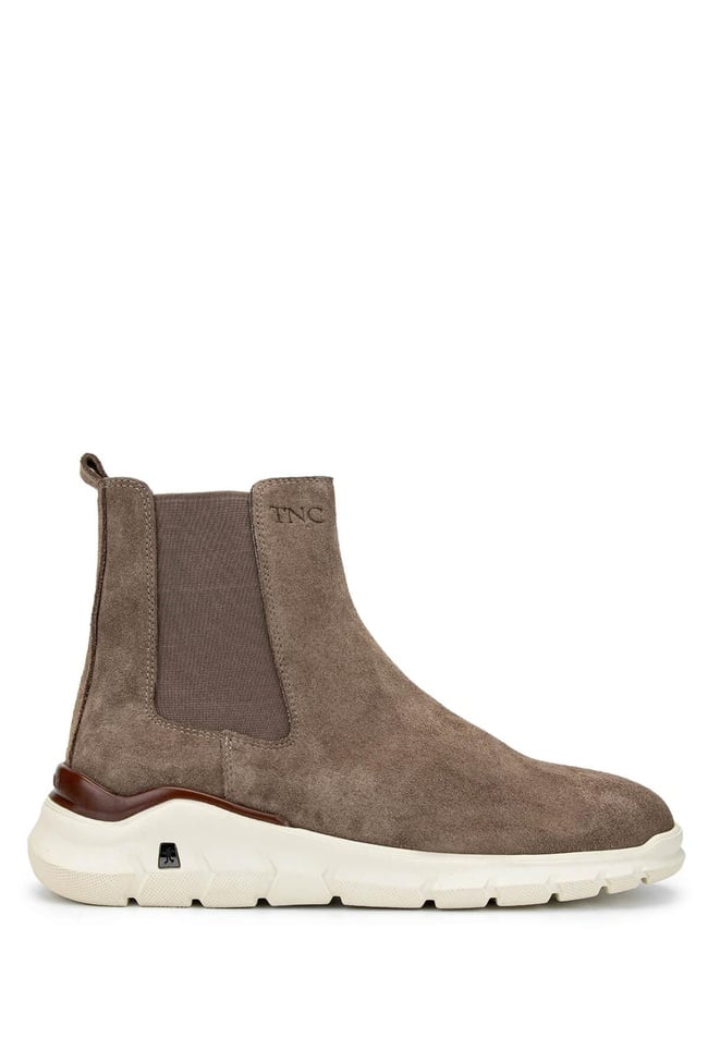  Tamer Tanca Erkek Hakiki Deri Bej Süet Casual Bot