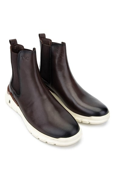  Tamer Tanca Erkek Hakiki Deri Kahverengi Casual Bot