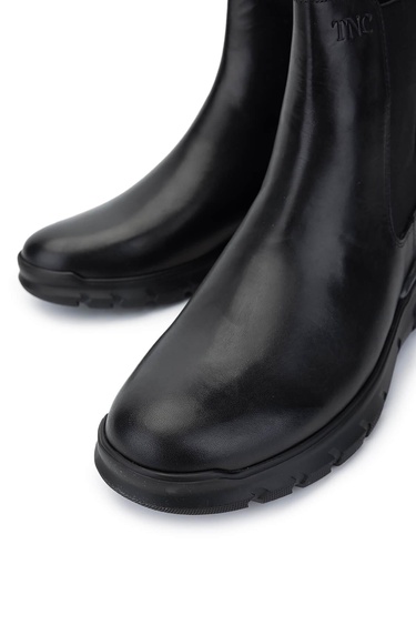  Tamer Tanca Erkek Hakiki Deri Siyah Deri Casual Bot