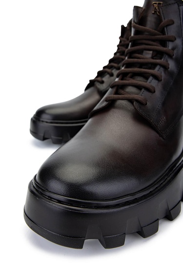  Tamer Tanca Erkek Hakiki Deri Kahverengi Casual Bot