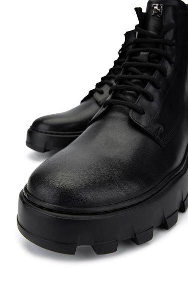  Tamer Tanca Erkek Hakiki Deri Siyah Deri Casual Bot