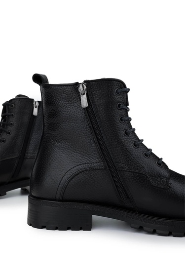  Tamer Tanca Erkek Hakiki Deri Siyah Deri Casual Bot