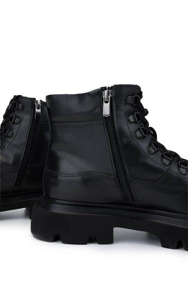  Tamer Tanca Erkek Hakiki Deri Siyah Casual Bot