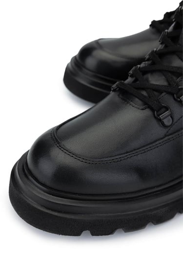  Tamer Tanca Erkek Hakiki Deri Siyah Casual Bot