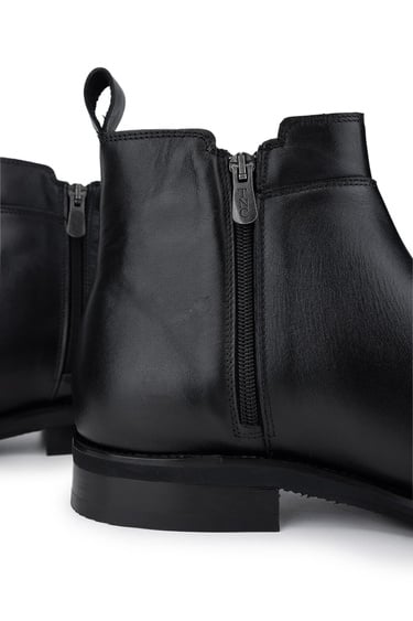  Tamer Tanca Erkek Hakiki Deri Siyah Casual Bot