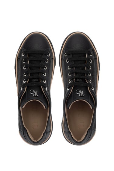  Tamer Tanca Kadın Hakiki Deri Siyah Floter Sneakers & Spor Ayakkabı
