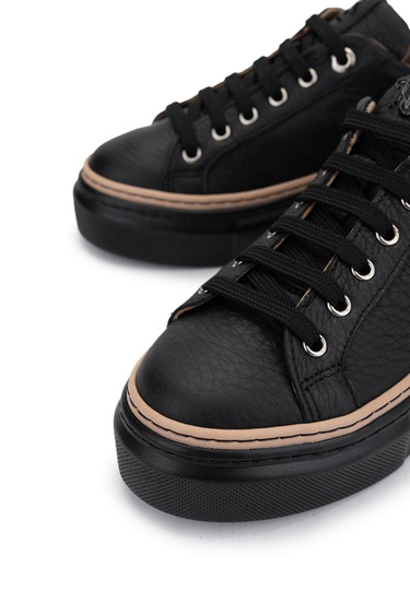  Tamer Tanca Kadın Hakiki Deri Siyah Floter Sneakers & Spor Ayakkabı