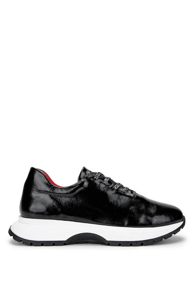  Tamer Tanca Kadın Hakiki Deri Siyah Rugan Sneakers & Spor Ayakkabı