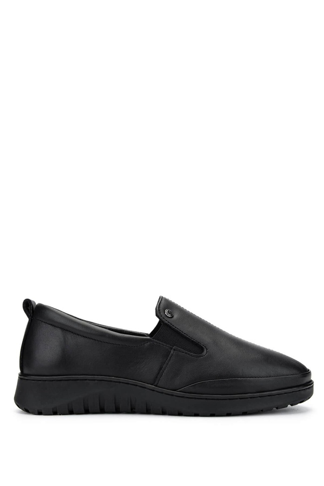  Tamer Tanca Kadın Hakiki Deri Siyah Deri Casual Ayakkabı