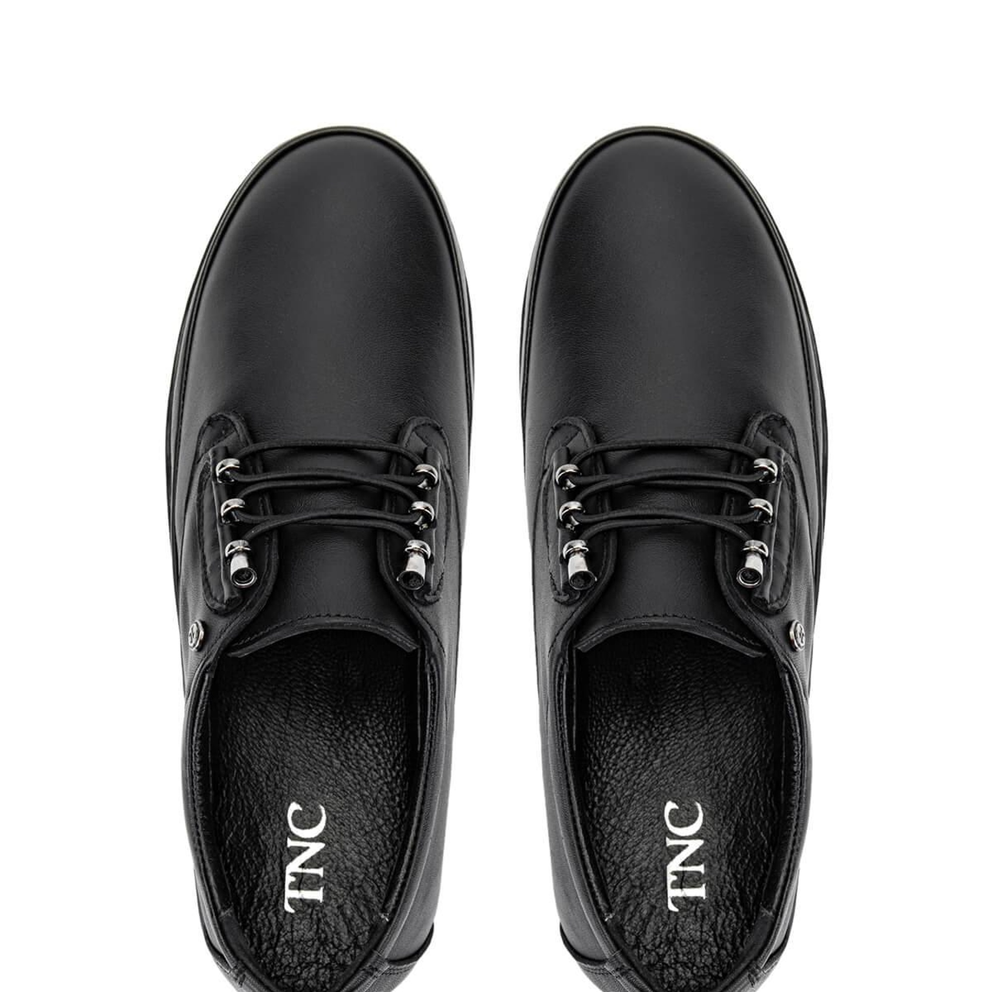 Tamer Tanca Kadın Hakiki Deri Siyah Deri Casual Ayakkabı