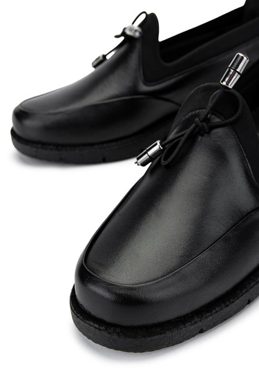  Tamer Tanca Kadın Hakiki Deri Siyah Deri Casual Ayakkabı