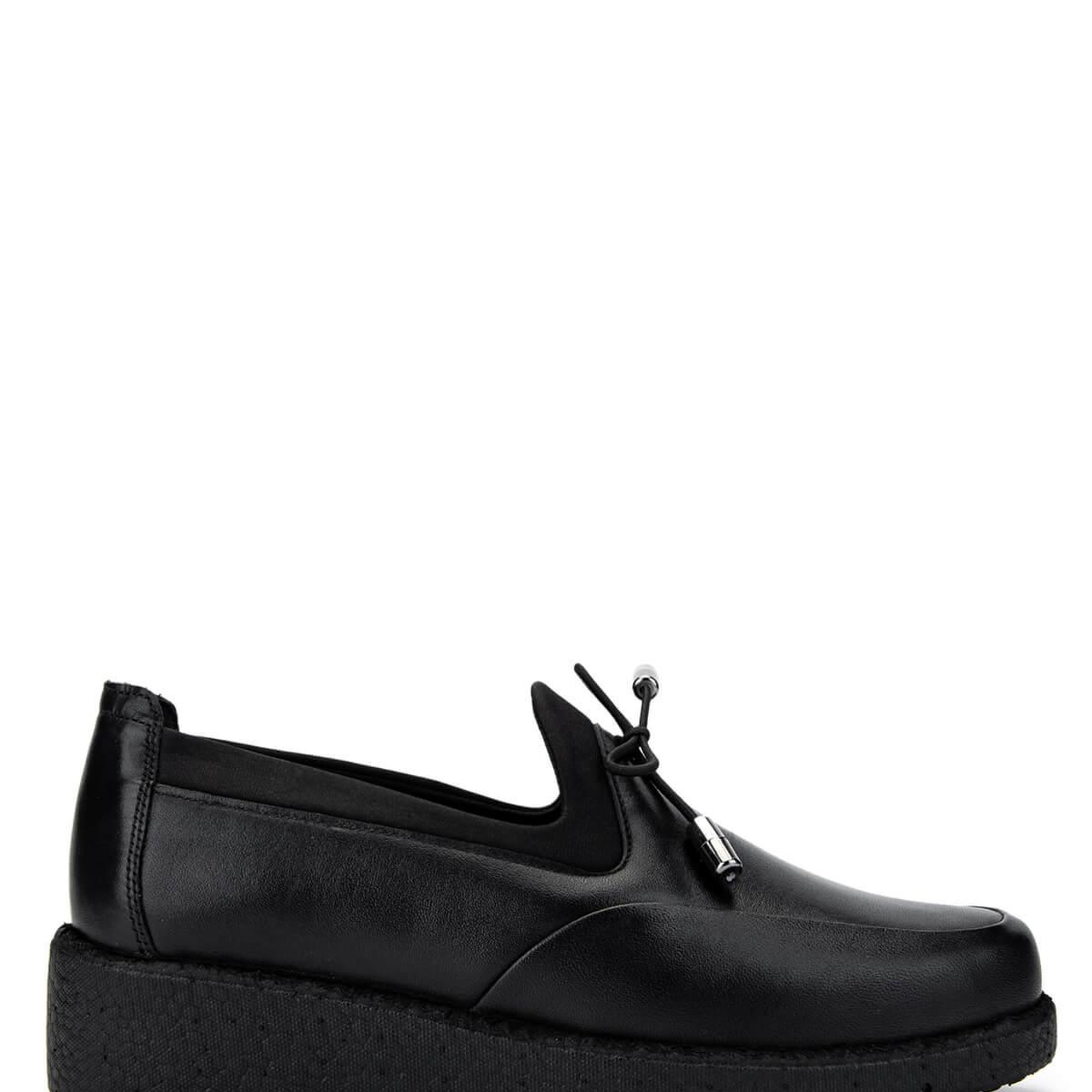 Tamer Tanca Kadın Hakiki Deri Siyah Deri Casual Ayakkabı