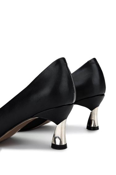  Tamer Tanca Kadın Vegan Siyah Topuklu Ayakkabı