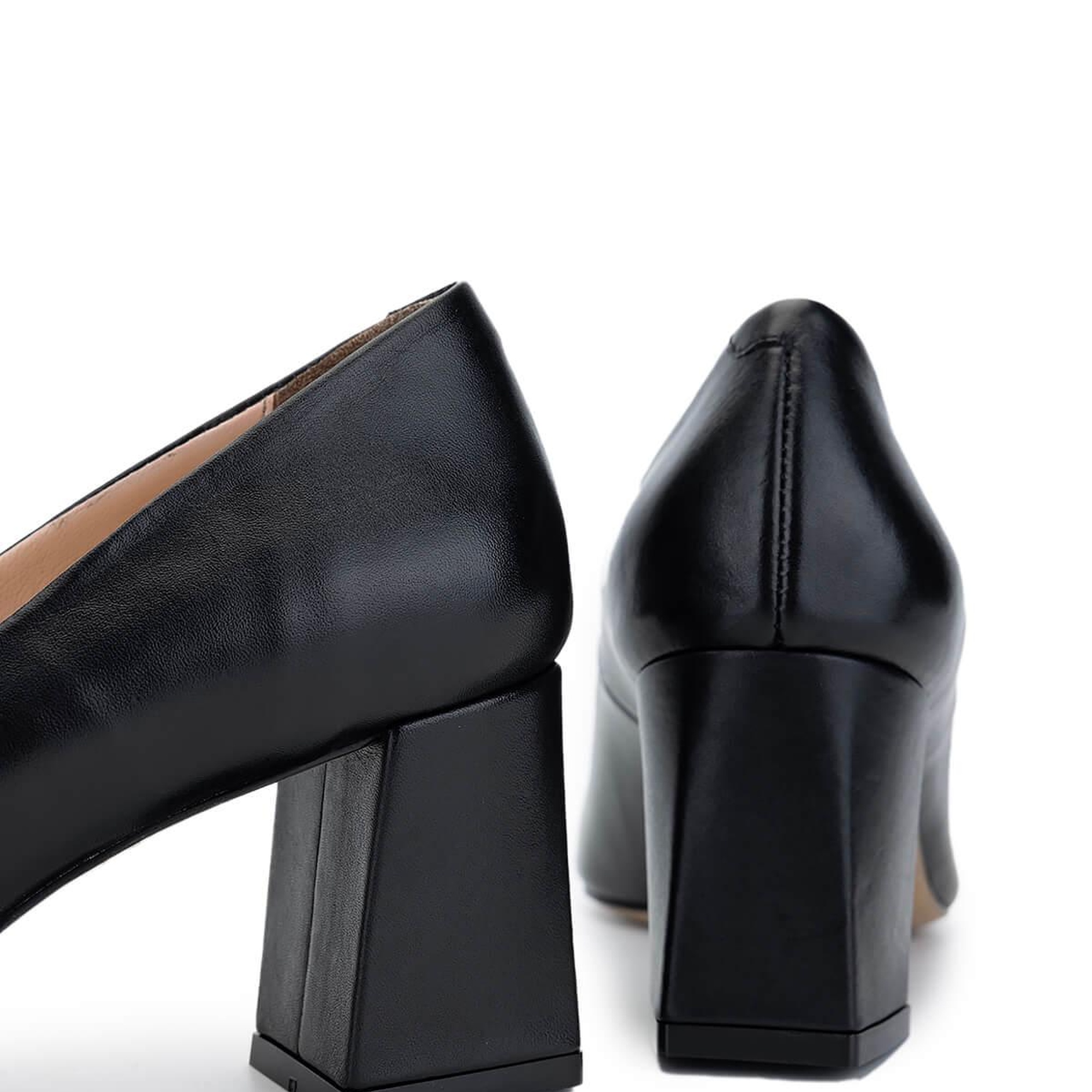 Tamer Tanca Kadın Hakiki Deri Siyah Deri Topuklu Ayakkabı