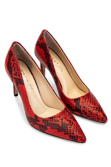  Tamer Tanca Kadın Hakiki Deri Kırmızı Topuklu Ayakkabı