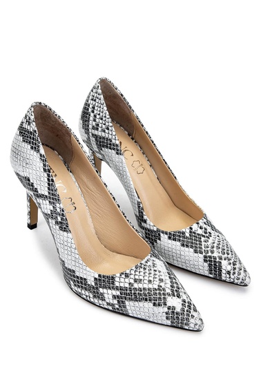  Tamer Tanca Kadın Hakiki Deri Naturel Topuklu Ayakkabı