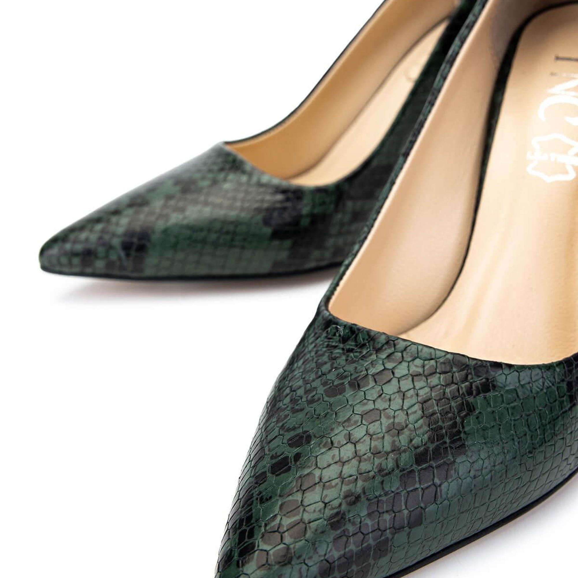 Tamer Tanca Kadın Hakiki Deri Yeşil Topuklu Ayakkabı