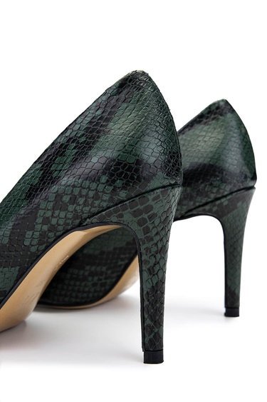  Tamer Tanca Kadın Hakiki Deri Yeşil Topuklu Ayakkabı