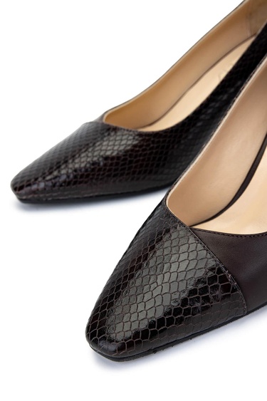  Tamer Tanca Kadın Hakiki Deri Kahverengi Topuklu Ayakkabı