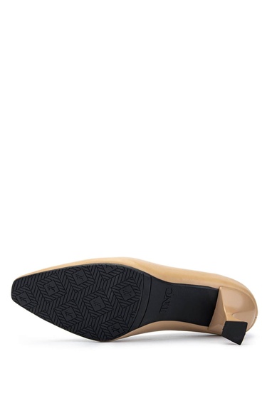  Tamer Tanca Kadın Hakiki Deri Bej Topuklu Ayakkabı