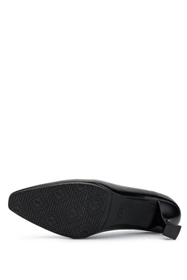  Tamer Tanca Kadın Hakiki Deri Siyah Deri Topuklu Ayakkabı