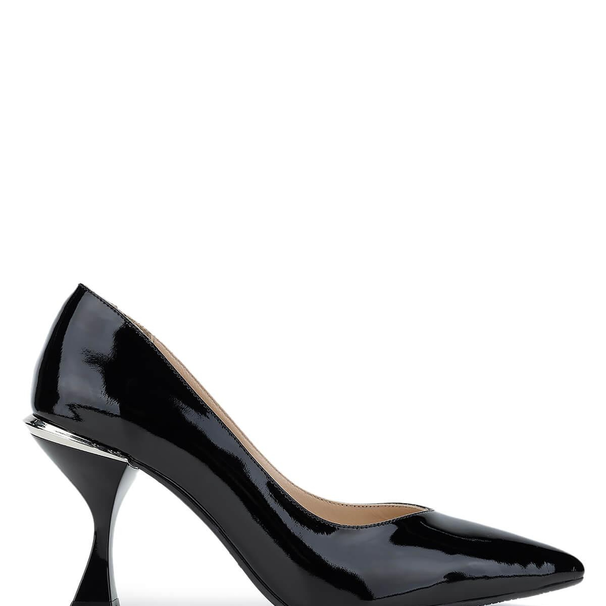 Tamer Tanca Kadın Hakiki Deri Siyah Rugan Topuklu Ayakkabı