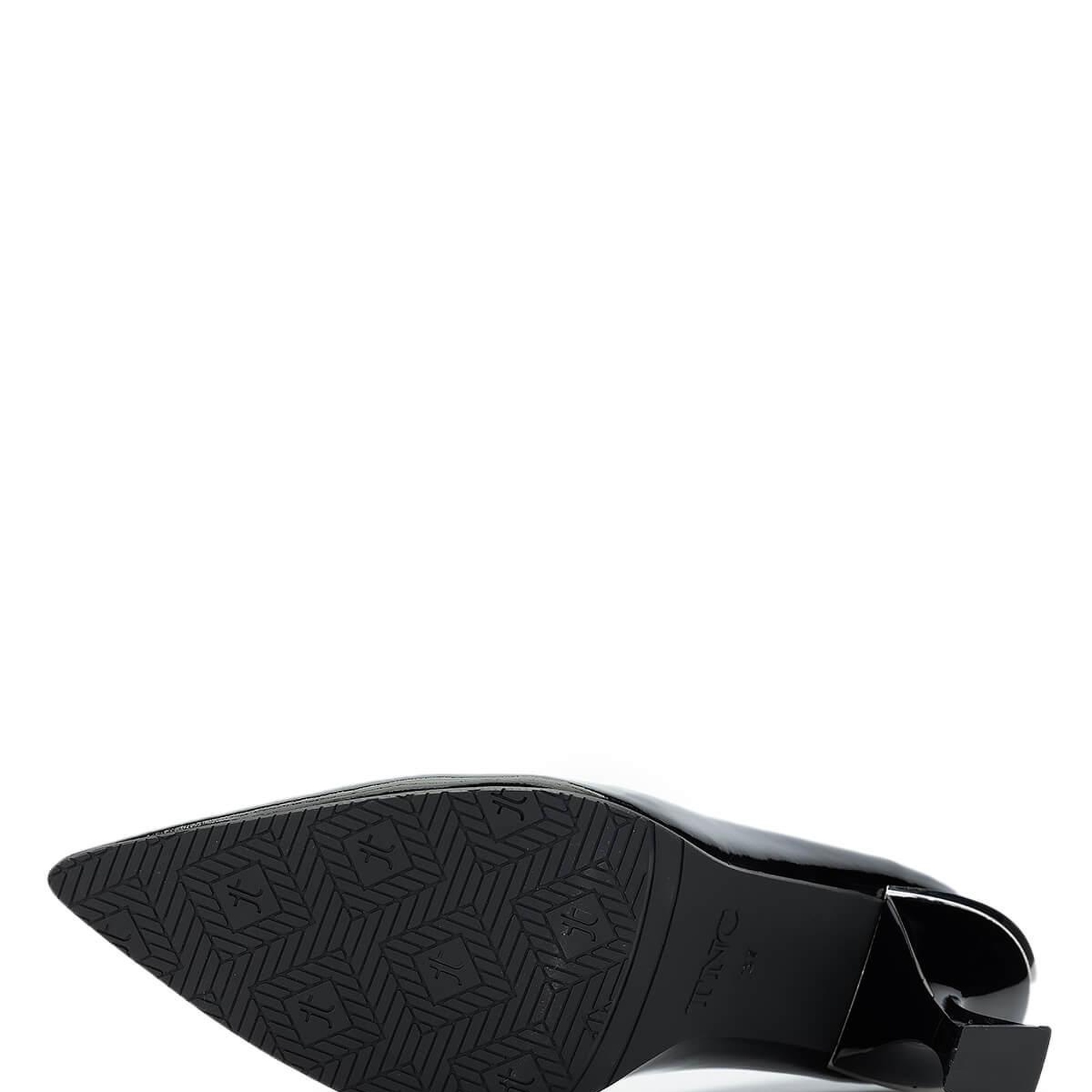 Tamer Tanca Kadın Hakiki Deri Siyah Rugan Topuklu Ayakkabı