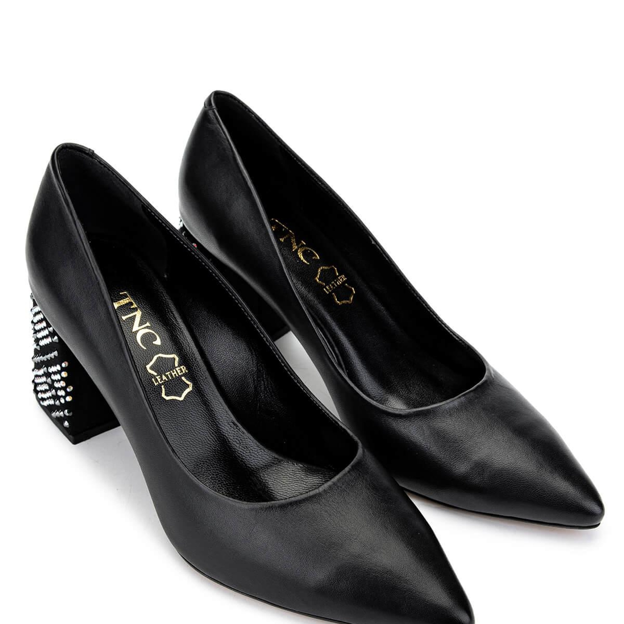 Tamer Tanca Kadın Hakiki Deri Siyah Topuklu Ayakkabı