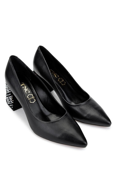  Tamer Tanca Kadın Hakiki Deri Siyah Topuklu Ayakkabı