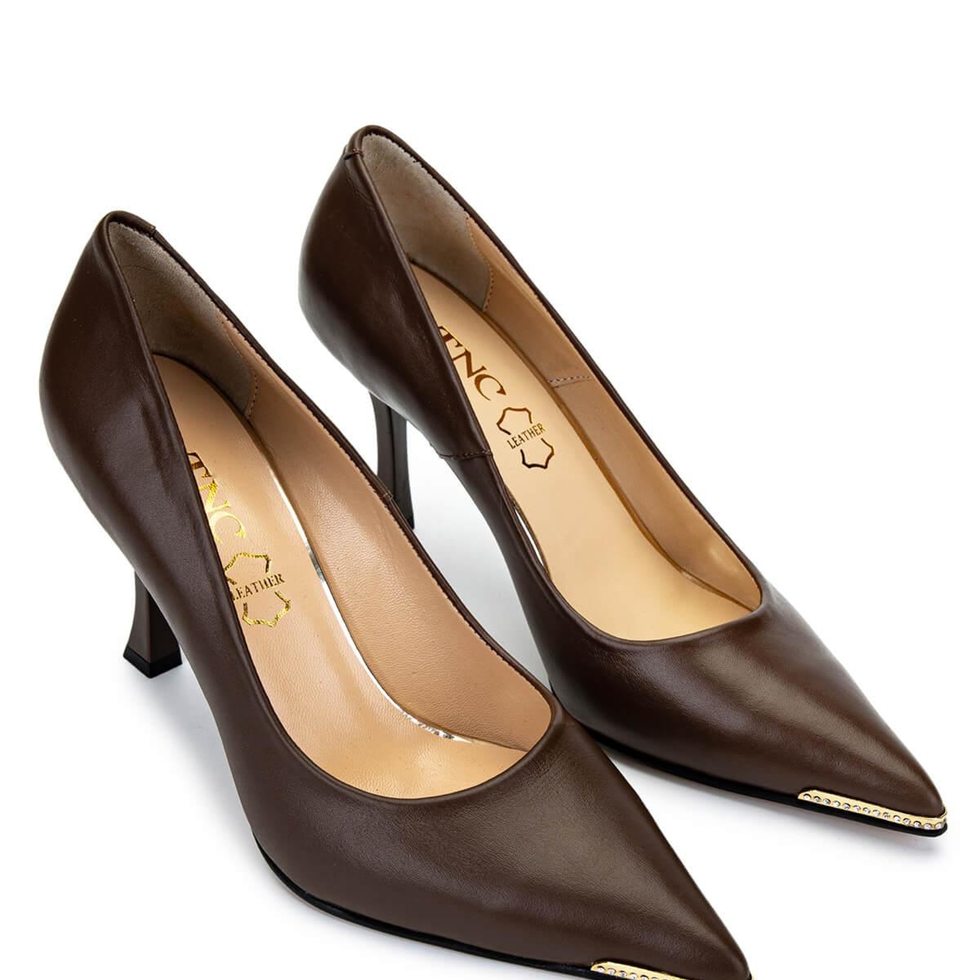 Tamer Tanca Kadın Hakiki Deri Kahverengi Topuklu Ayakkabı