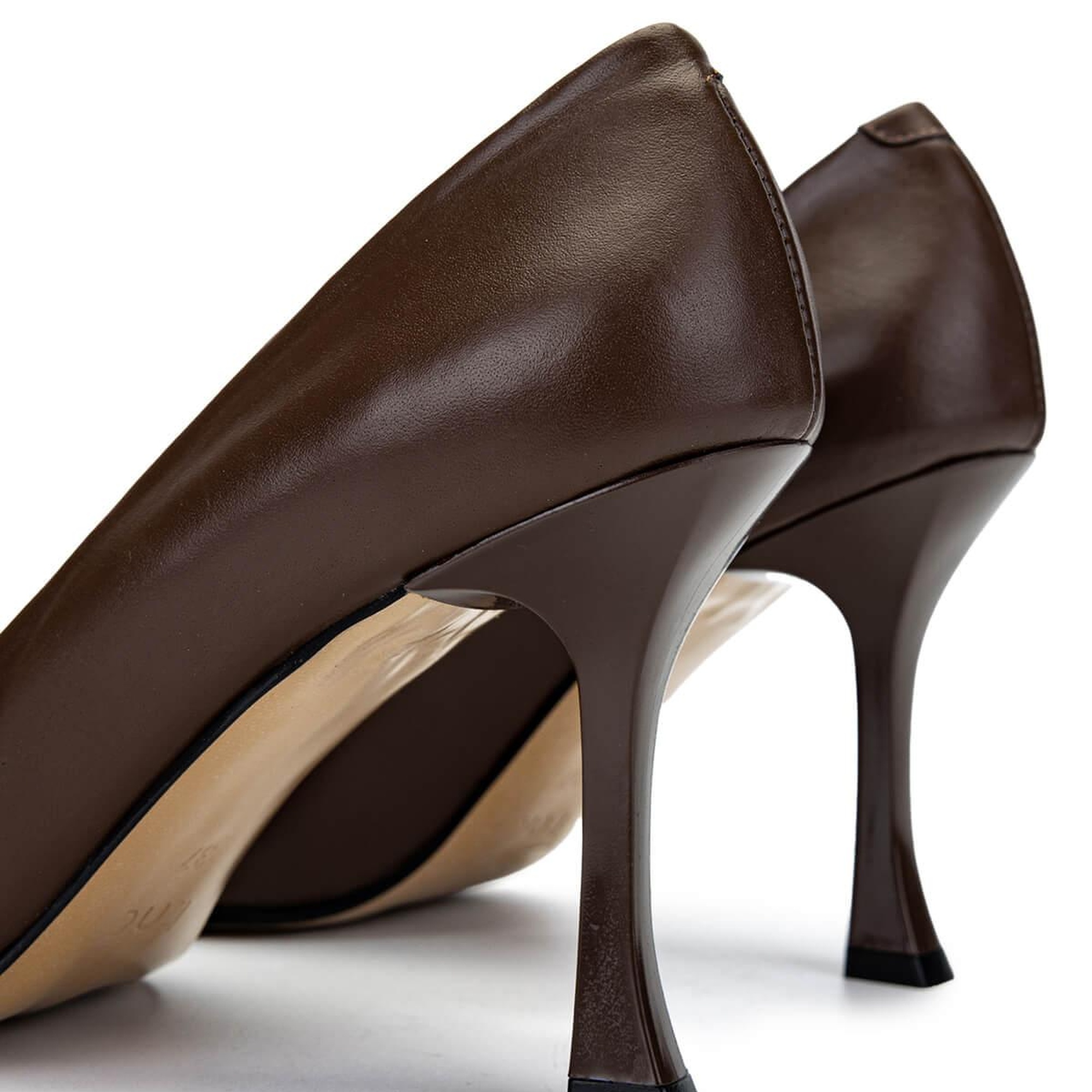 Tamer Tanca Kadın Hakiki Deri Kahverengi Topuklu Ayakkabı