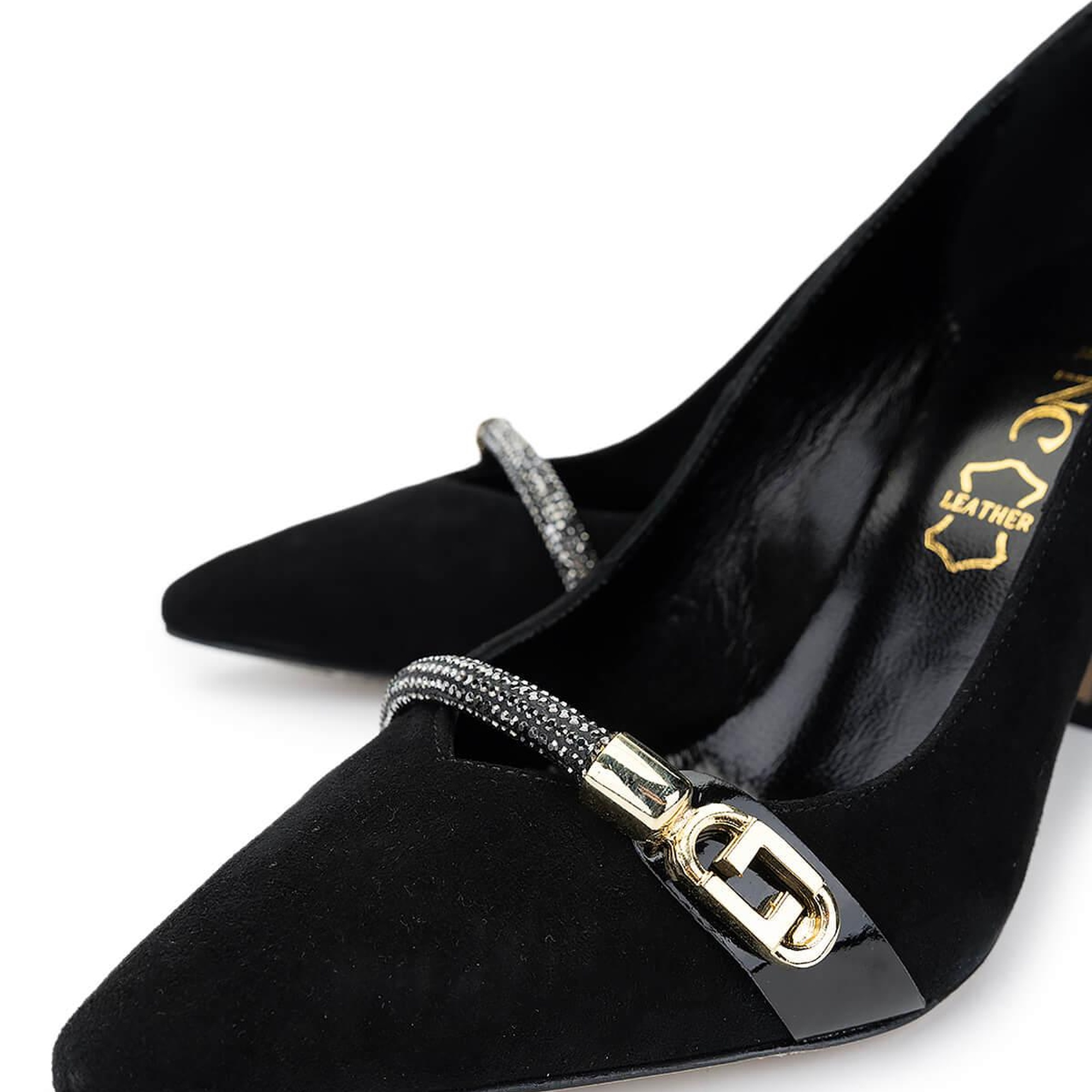 Tamer Tanca Kadın Hakiki Deri Siyah Süet Topuklu Ayakkabı