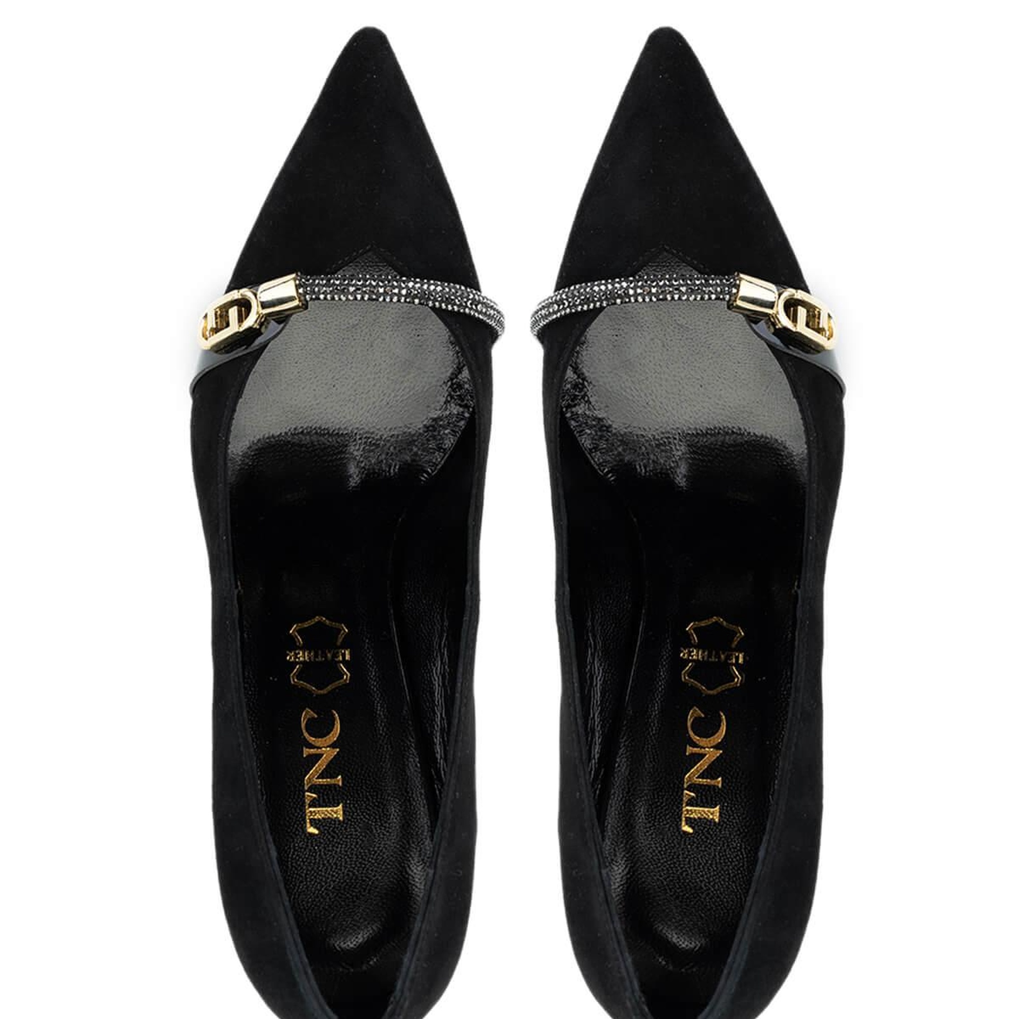 Tamer Tanca Kadın Hakiki Deri Siyah Süet Topuklu Ayakkabı