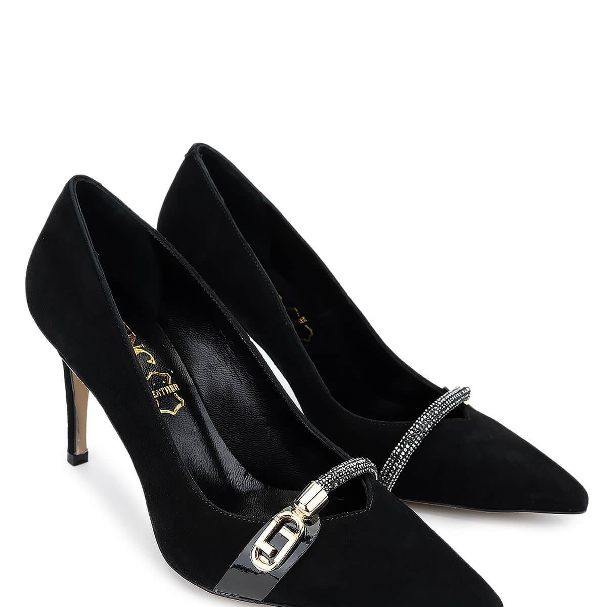 Tamer Tanca Kadın Hakiki Deri Siyah Süet Topuklu Ayakkabı